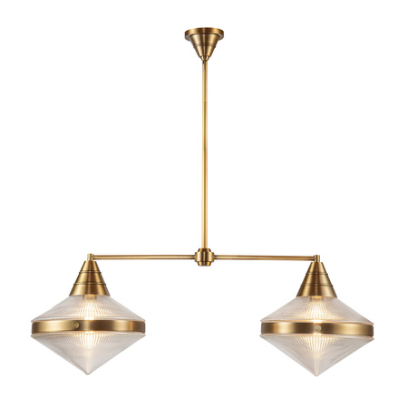 Lampa wyspowa Willard - 2 źródła światła - Vintage mosiądz