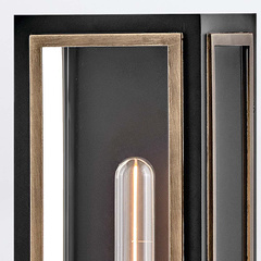 Latarnia naścienna Shaw - 1 źródło światła - Czarny, oksydowany brąz