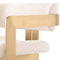 Chair Donato brushed brass finish bouclé cream