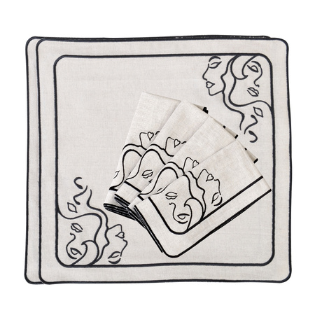 HAFTOWANE SERWETKI VENUS - 6 SZT. - 38.5 x 38.5 CM - ROSEBERRY HOME - MY HONEY HOME