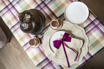 HAFTOWANE SERWETKI BEIGE PETALI - 6 SZT. - 38.5 x 38.5 CM - ROSEBERRY HOME - MY HONEY HOME