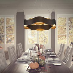 Średni żyrandol Vaughan - Brązowo-złoty