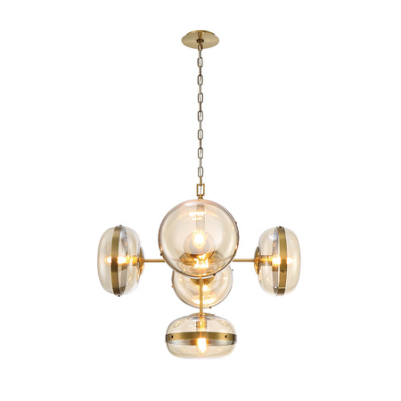 Żyrandol Nottingham - 5 źródeł światła - Antyczny mosiądz