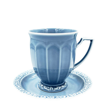 Kubek z podstawkiem Maria en Vogue Blue