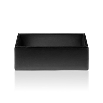 Duże pudełko Decor Walther Sztuczna skóra czarna