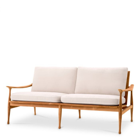 Sofa Eichholtz Manzo z naturalnego drewna tekowego off-white outdoor