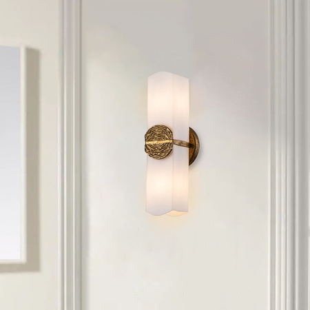 Kinkiet Elan - 2 źródła światła - Płatkowe złoto