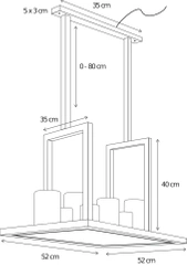 Lampa wisząca Authentage Bellefeu carré