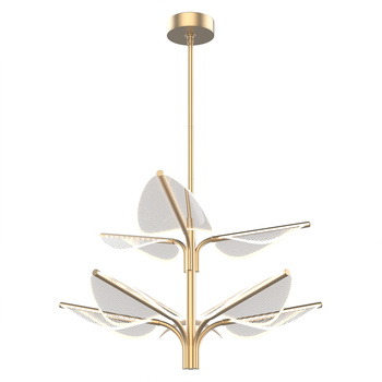 Duża lampa wisząca LED Floriana - Naturalny mosiądz