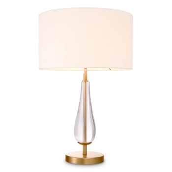 Lampa stołowa Eichholtz Stilla z antycznym mosiądzem z abażurem