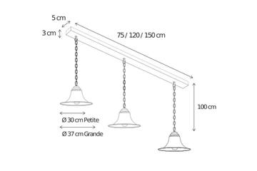 Lampa wisząca Authentage Elégance o długości 75 cm