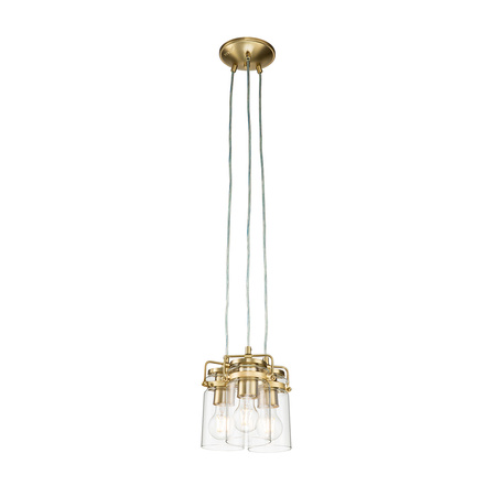 Lampa wisząca Brinley - 3 źródła światła - Szczotkowany mosiądz