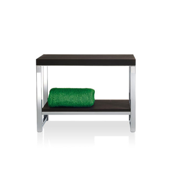 WOOD Ławka Decor Walther stal polerowana / drewno