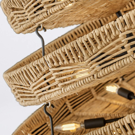 Żyrandol Ophelia - 13 źródeł światła - Czarny, karmelowy beż