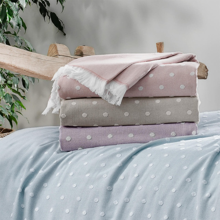 PLED NIEBIESKI W KROPKI - 220X240CM - Tivolyo Home - My Honey Home