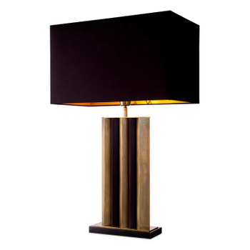 Lampa stołowa Eichholtz Belize vintage brass finish z abażurem