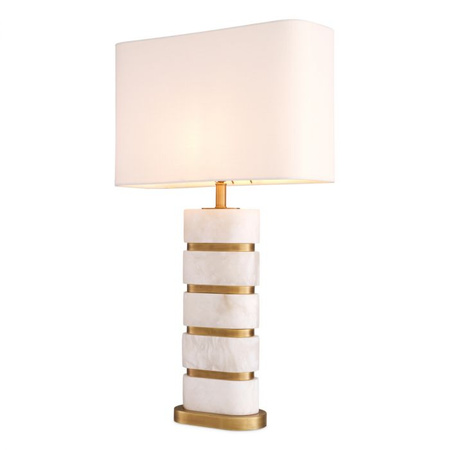 Lampa stołowa Eichholtz Newall alabaster z abażurem