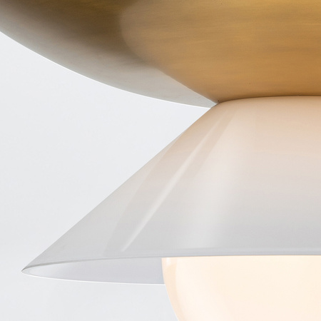 Duża lampa wisząca Saucer - 4 źródła światła - Postarzany mosiądz