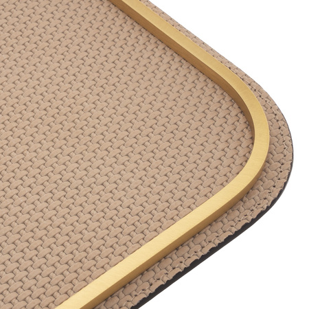 SKÓRZANA TACA ROSSINI - BEŻOWA - 31.5 x 21.5 x 1.5 CM - GIOBAGNARA - MY HONAY HOME