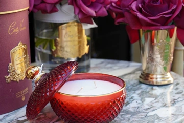 Okrągła świeca Art-Deco Cote Noire Red&Gold