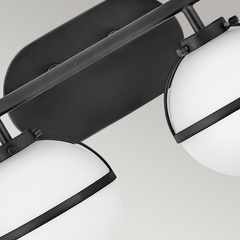 Kinkiet Hollis - 2 źródła światła - Czarny