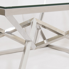 STOLIK KAWOWY GRAND - SREBRNY - 100 x 100 x 47 CM - MY HONEY HOME