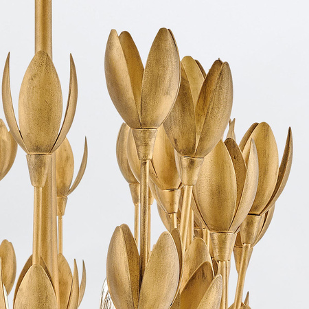 Lampa wyspowa Flora - 10 źródeł światła - Oksydowane złoto