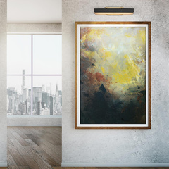 Średnia obrazówka LED Valise Picture - Vintage mosiądz, skóra smokingowa