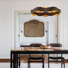 Duży żyrandol Vaughan - Brązowo-złoty