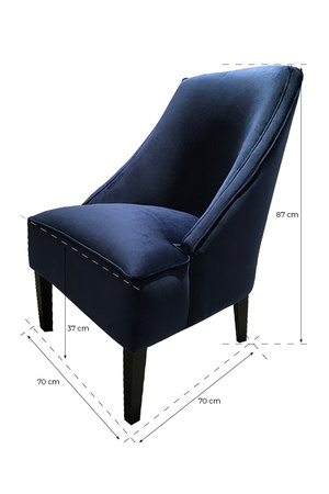 GRANATOWY WELUROWY FOTEL - MY HONEY HOME