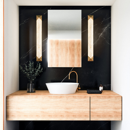 Duży kinkiet LED Caesar - Vintage mosiądz