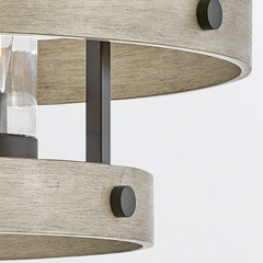 Żyrandol Riverwood - 4 źródła światła - Ciepły brąz, ciepły jesion