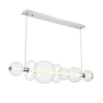 Lampa wyspowa Atomo - 7 źródeł światła - Polerowany chrom