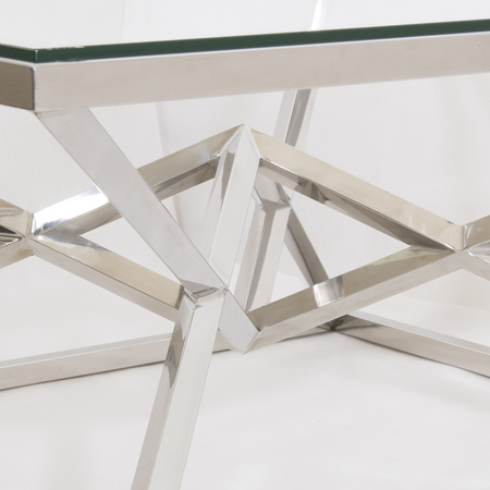 STOLIK KAWOWY GRAND - SREBRNY - 100 x 100 x 47 CM - MY HONEY HOME