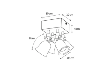 Lampa kierunkowa Authentage Fleure na kwadratowej podstawie - średnia