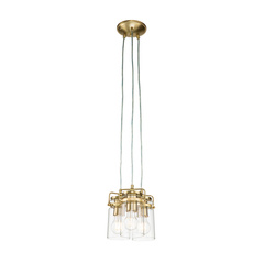 Lampa wisząca Brinley - 3 źródła światła - Szczotkowany mosiądz