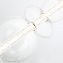 Lampa wyspowa Atomo - 7 źródeł światła - Szczotkowane złoto