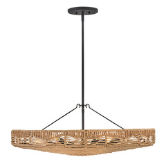 Lampa wisząca Ophelia - 6 źródeł światła - Czarny, karmelowy beż