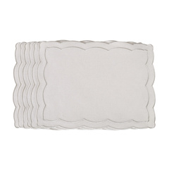 HAFTOWANE PODKŁADKI SILVER ONDE - 6 SZT. - 47 x 34 CM - ROSEBERRY HOME - MY HONEY HOME