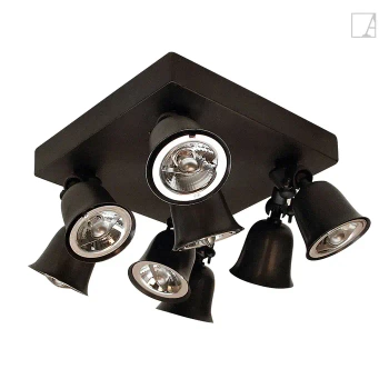 Lampa kierunkowa Authentage Fleure Twin na kwadratowej podstawie - duża