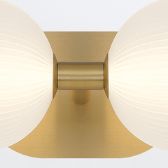 Kinkiet Palmas - 2 źródła światła - Szczotkowane złoto