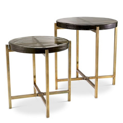 Stolik boczny Haymann vintage brass finish set of 2