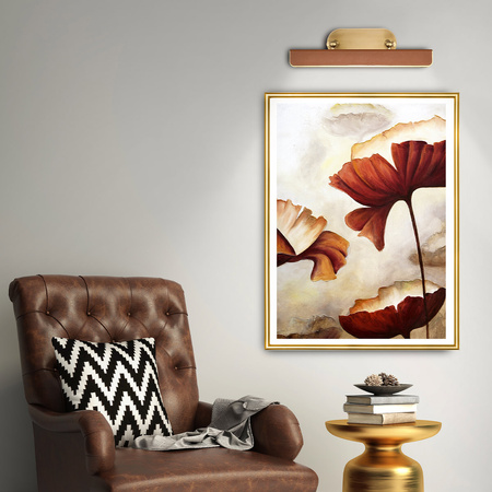 Średnia obrazówka LED Valise Picture - Vintage mosiądz, skóra koniakowa