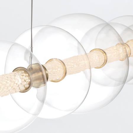 Lampa wyspowa Atomo - 7 źródeł światła - Szczotkowane złoto