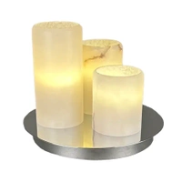 Lampa stołowa Authentage Bellefeu w kształcie dysku zasilanym baterią