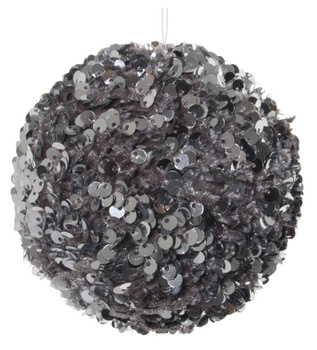 BOMBKA CHOINKOWA - SREBRNE CEKINY - 10 CM - SHISHI - MY HONEY HOME