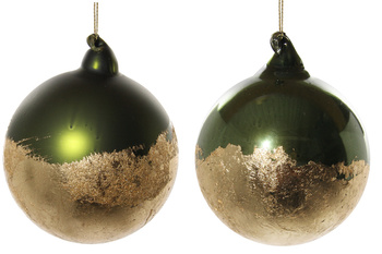 BOMBKA CHOINKOWA - ZŁOTO-ZIELONA - 8 CM - SHISHI – MY HONEY HOME