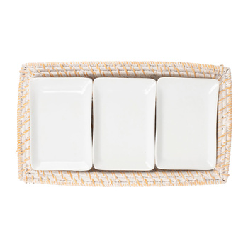 NACZYNIE 3 KOMOROWE EDNA - 39X21XH.3CM - COTE TABLE - MY HONEY HOME