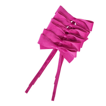 AKSAMITNE KOKARDKI DEKORACYJNE - FUCHSIA BOWS - 6 SZT. - ROSEBERRY HOME - MY HONEY HOME