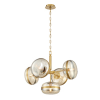 Żyrandol Nottingham - 5 źródeł światła - Antyczny mosiądz